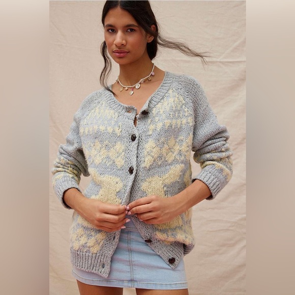 Urban outfitters kimchi blue Women's knit sweater Bunny Easter Sweater Coquette - Picture 3 of 5